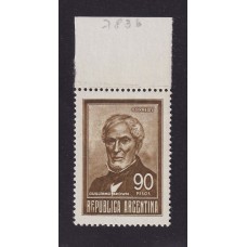 ARGENTINA 1965 GJ 1320B ESTAMPILLA NUEVA MINT RARO BROWN CHICO PAPEL SATINADO NACIONAL U$ 125